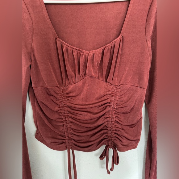 Women's Ruched Rust Top - Picture 1 of 9